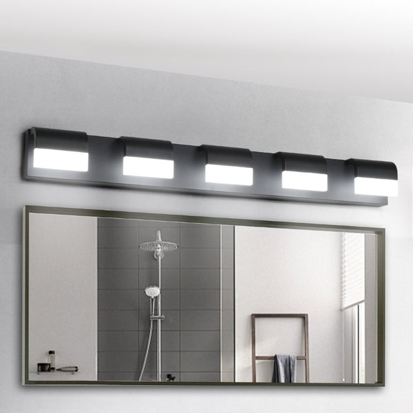 English Elm Modern Matte Black Five Light LED Vanity Bar Daylight Glow for Bathroom Mirror W1340P206819