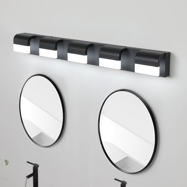 English Elm Modern Matte Black Five Light LED Vanity Bar Daylight Glow for Bathroom Mirror W1340P206819
