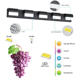 English Elm Modern Matte Black Five Light LED Vanity Bar Daylight Glow for Bathroom Mirror W1340P206819