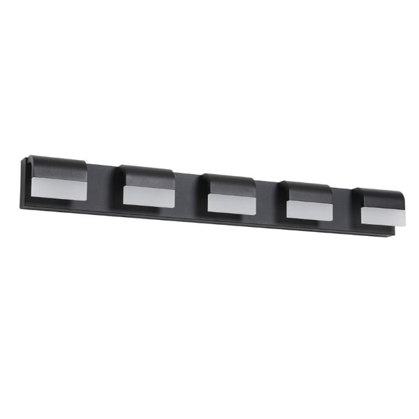 English Elm Modern Matte Black Five Light LED Vanity Bar Daylight Glow for Bathroom Mirror W1340P206819