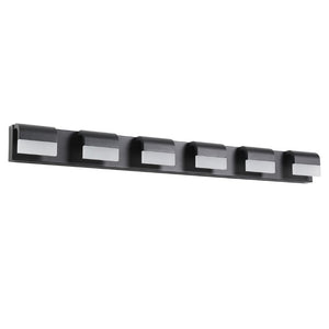 English Elm Modern Matte Black Six Light LED Vanity Bar Bright Acrylic Bath Wall Fixture W1340P206820