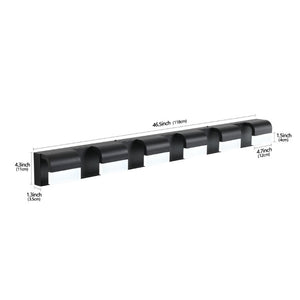English Elm Modern Matte Black Six Light LED Vanity Bar Bright Acrylic Bath Wall Fixture W1340P206820