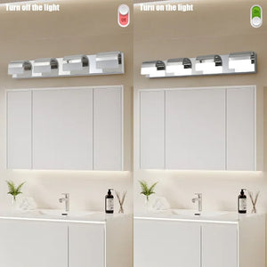 English Elm Same Chrome LED Vanity Bar 4 Light Frosted Acrylic Bath Wall Fixture Modern Style W1340P206822