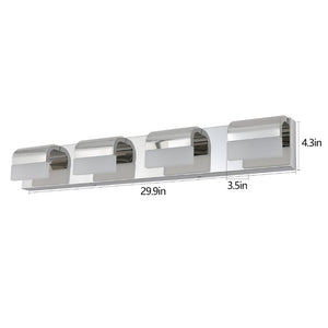 English Elm Same Chrome LED Vanity Bar 4 Light Frosted Acrylic Bath Wall Fixture Modern Style W1340P206822