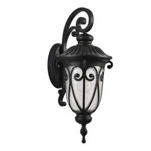 English Elm 23(H 23(H) Classic Black Metal Outdoor Wall Lantern Bubble Glass Porch Sconce Weatherproof W1340P239408