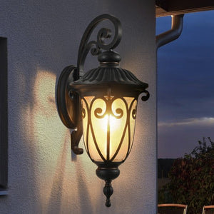 English Elm 23(H 23(H) Classic Black Metal Outdoor Wall Lantern Bubble Glass Porch Sconce Weatherproof W1340P239408