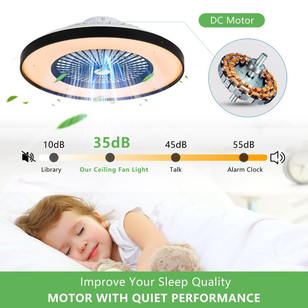 English Elm 23-inch Matte Black Smart Ceiling Fan Rgb Led Light App Controlled Modern Fixture W1340P246416