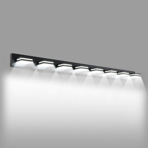 English Elm Modern Matte Black 8 Head LED Vanity Bar Light Sleek Bathroom Wall Fixture W1340P248800