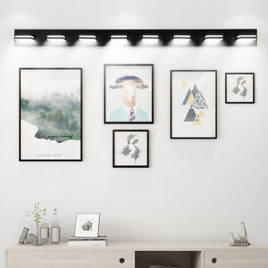 English Elm Modern Matte Black 8 Head LED Vanity Bar Light Sleek Bathroom Wall Fixture W1340P248800