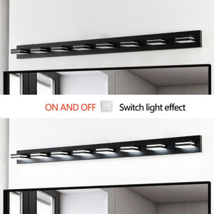 English Elm Modern Matte Black 8 Head LED Vanity Bar Light Sleek Bathroom Wall Fixture W1340P248800