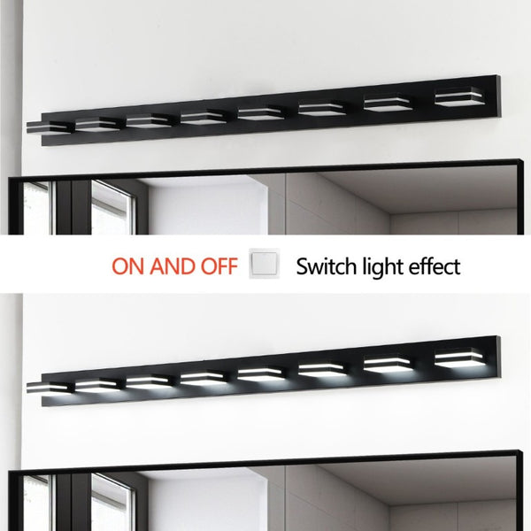 English Elm Modern Matte Black 8 Head LED Vanity Bar Light Sleek Bathroom Wall Fixture W1340P248800
