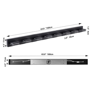English Elm Modern Matte Black 8 Head LED Vanity Bar Light Sleek Bathroom Wall Fixture W1340P248800