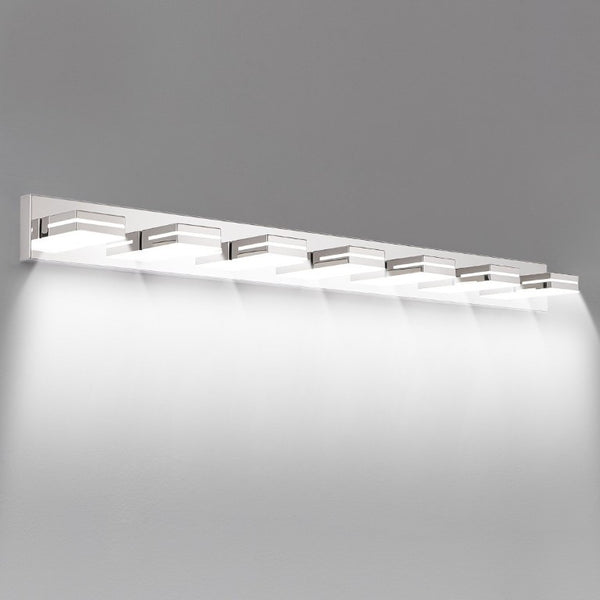 English Elm Modern Chrome Seven Head LED Vanity Light Bar for Bathroom Mirror Illumination W1340P248803