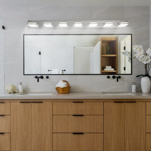 English Elm Modern Chrome Seven Head LED Vanity Light Bar for Bathroom Mirror Illumination W1340P248803