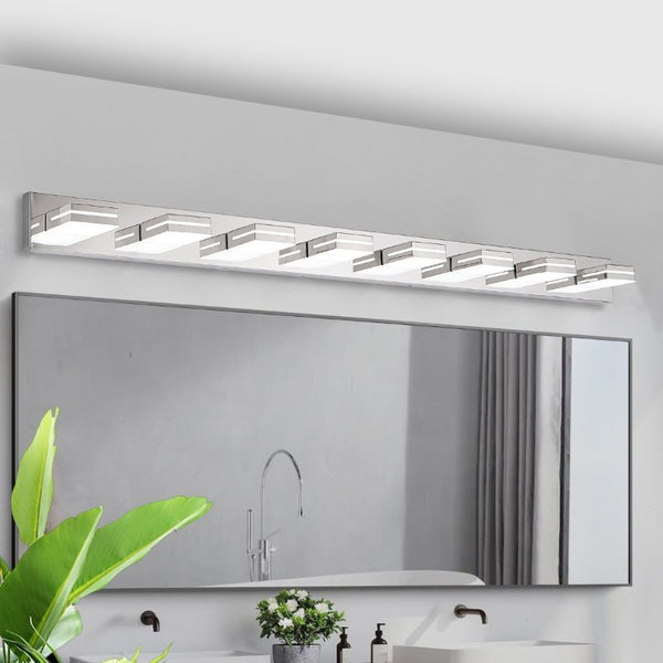 English Elm Modern Chrome Eight Head LED Vanity Bar Light for Bathroom Mirror Illumination W1340P248804