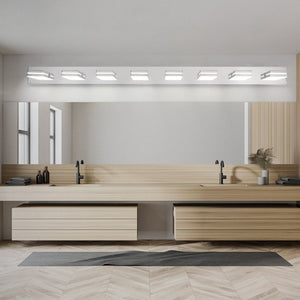 English Elm Modern Chrome Eight Head LED Vanity Bar Light for Bathroom Mirror Illumination W1340P248804
