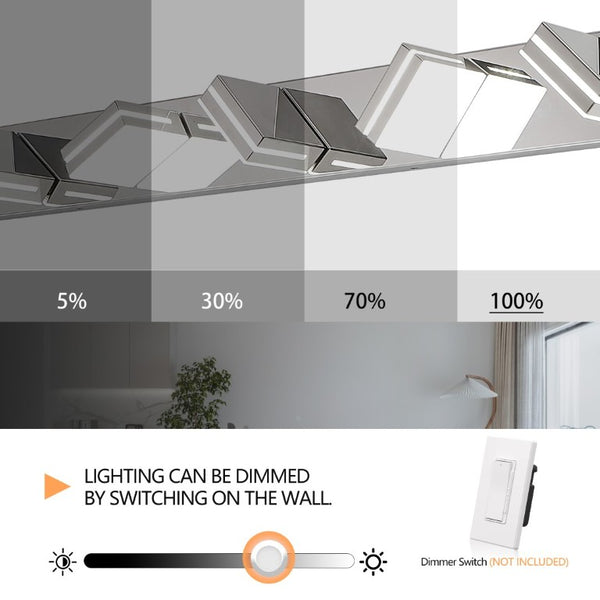 English Elm Modern Chrome Eight Head LED Vanity Bar Light for Bathroom Mirror Illumination W1340P248804