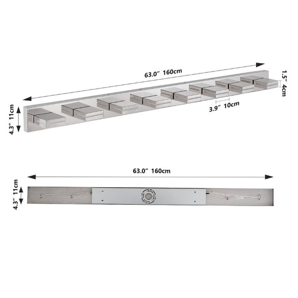 English Elm Modern Chrome Eight Head LED Vanity Bar Light for Bathroom Mirror Illumination W1340P248804