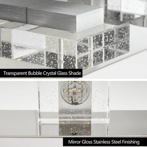 English Elm 31 Inch Chrome Five Light LED Vanity Fixture with Square Acrylic Shades for Bathroom Mirrors W1340P248807
