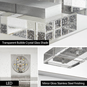 English Elm 38 Inch Chrome LED Vanity Light Six Square Acrylic Shades Bathroom Mirror Wall Fixture W1340P248808