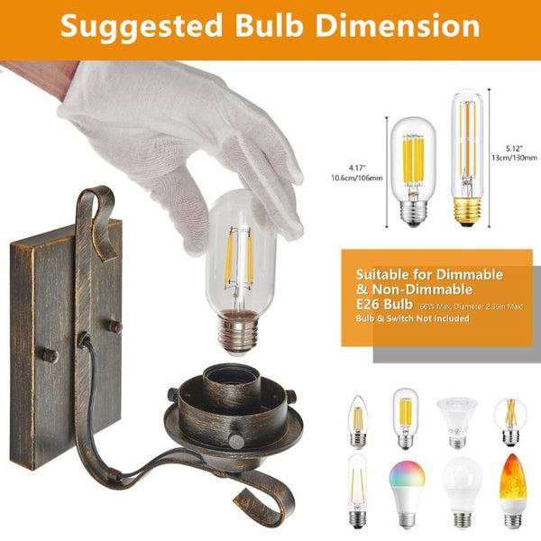 English Elm Only Hardwired Iron Wall Sconces Pair with Clear Glass Antique Black Gold Farmhouse Finish W1340P303650