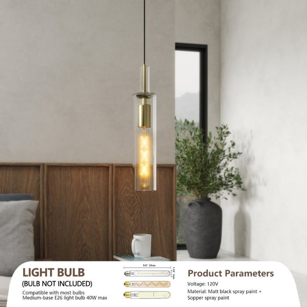 English Elm Gold Brushed Brass Pendant Set of Three Hand Blown Striped Glass Farmhouse Kitchen Lights W1340P309768