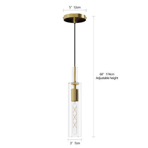 English Elm Gold Brushed Brass Pendant Set of Three Hand Blown Striped Glass Farmhouse Kitchen Lights W1340P309768
