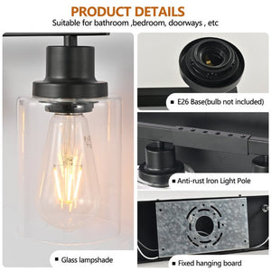 English Elm 10 Light Matte Vanity Bar Wide Wall Fixture with Clear Glass Shades for Modern Bathrooms Black W1340P310785