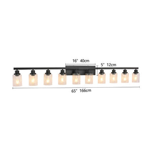English Elm 10 Light Matte Vanity Bar Wide Wall Fixture with Clear Glass Shades for Modern Bathrooms Black W1340P310785