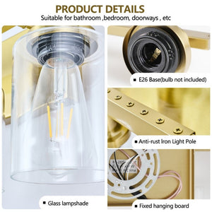 English Elm 10 Light Matte Vanity Bar Wide Wall Fixture with Clear Glass Shades for Modern Bathrooms Gold W1340P310787