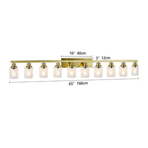 English Elm 10 Light Matte Vanity Bar Wide Wall Fixture with Clear Glass Shades for Modern Bathrooms Gold W1340P310787