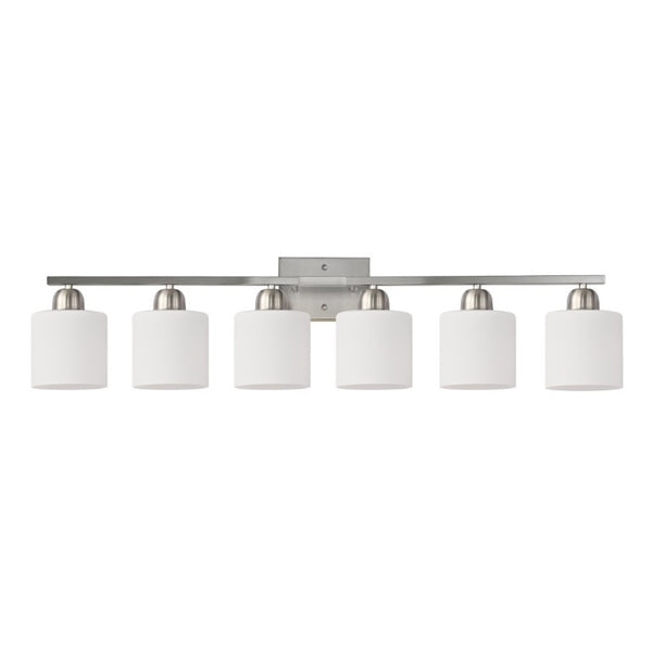 English Elm 38 Inch Brushed Nickel Vanity Light Bar Six Globe Shades for Bathroom Mirror Wall Chrome W1340P310795