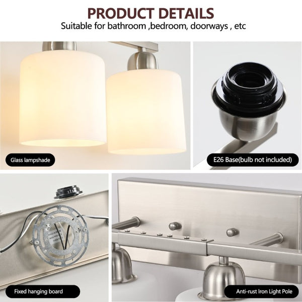 English Elm 8-Light Matte Iron Vanity Bar with Frosted Globe Shades for Mirror Wall Illumination Chrome W1340P310796
