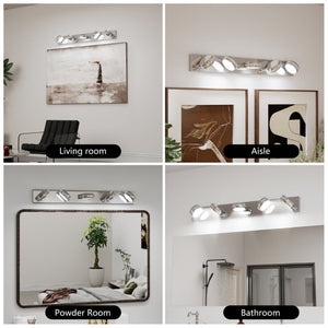 English Elm Led Vanity Bar Light 35 Inch Dimmable Chrome Fixture with Five Heads for Bathroom Mirror W1340P328788