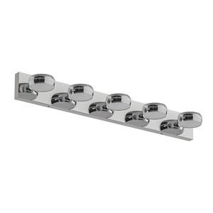 English Elm Led Vanity Bar Light 35 Inch Dimmable Chrome Fixture with Five Heads for Bathroom Mirror W1340P328788