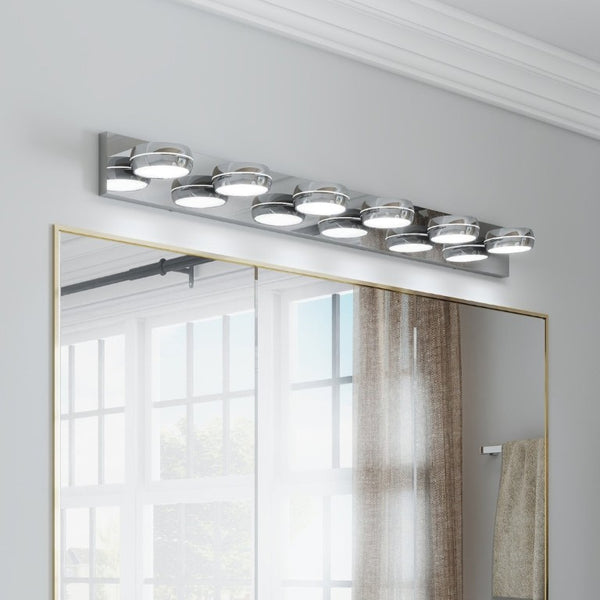English Elm Led Vanity Bar Six Integrated Lights Chrome Dimmable Fixture for Modern Bathroom Mirror W1340P328789
