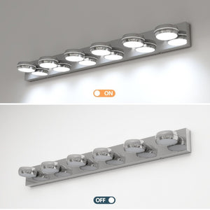 English Elm Led Vanity Bar Six Integrated Lights Chrome Dimmable Fixture for Modern Bathroom Mirror W1340P328789