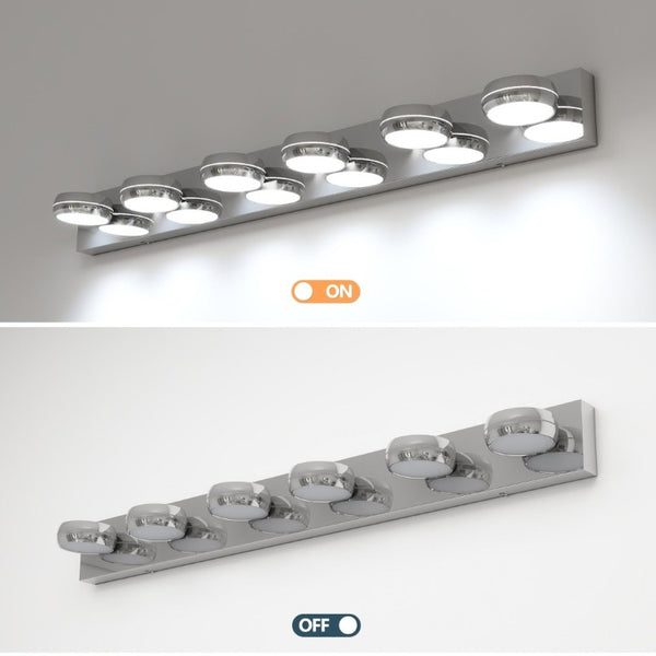 English Elm Led Vanity Bar Six Integrated Lights Chrome Dimmable Fixture for Modern Bathroom Mirror W1340P328789
