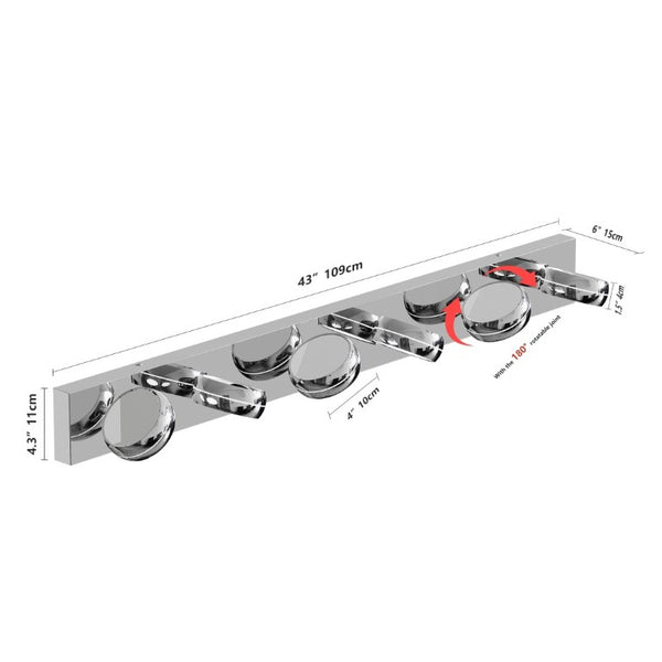 English Elm Led Vanity Bar Six Integrated Lights Chrome Dimmable Fixture for Modern Bathroom Mirror W1340P328789