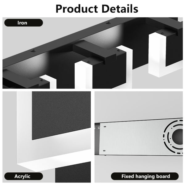 English Elm 5 Light Matte Black Vanity Bar Bidirectional LED Fixture for Modern Bathroom Walls W1340P328796