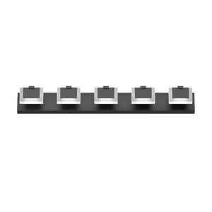 English Elm 5 Light Matte Black Vanity Bar Bidirectional LED Fixture for Modern Bathroom Walls W1340P328796