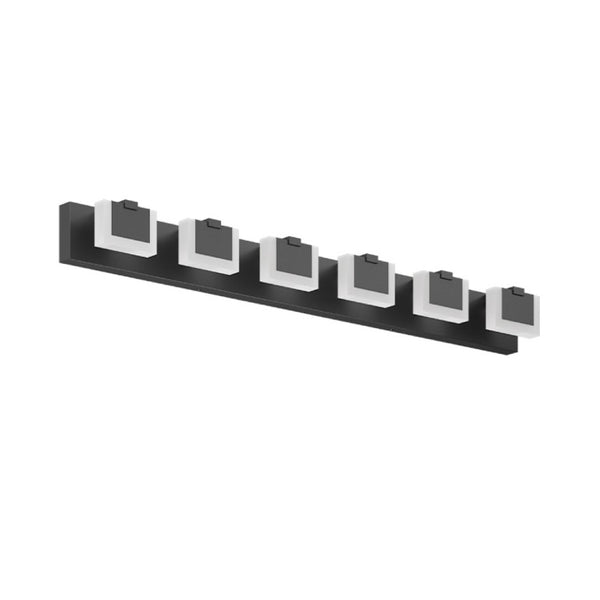 English Elm Led Six Globe Vanity Light Matte Black Bar Fixture with Acrylic Diffusers for Bathrooms W1340P328797