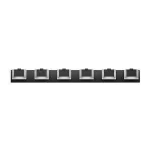 English Elm Led Six Globe Vanity Light Matte Black Bar Fixture with Acrylic Diffusers for Bathrooms W1340P328797