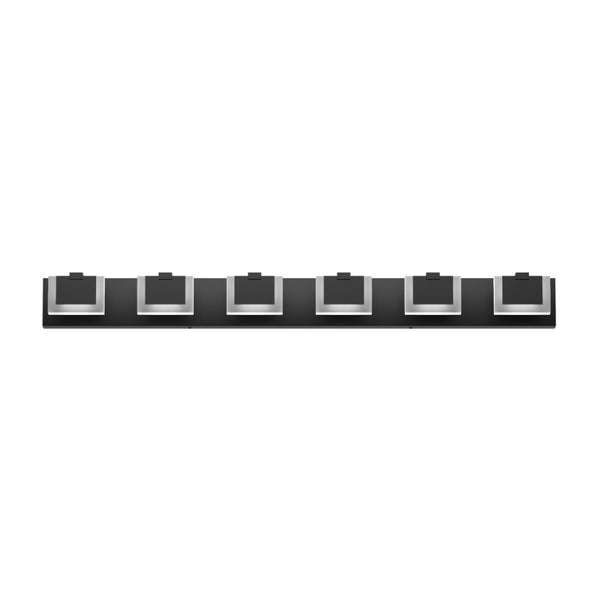 English Elm Led Six Globe Vanity Light Matte Black Bar Fixture with Acrylic Diffusers for Bathrooms W1340P328797