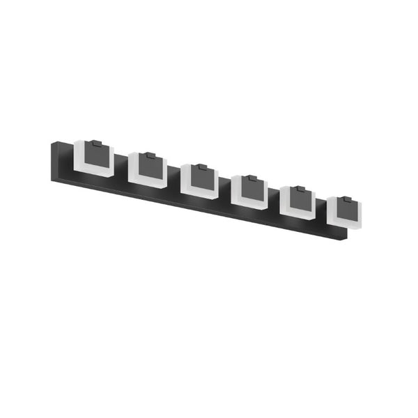 English Elm Led Six Globe Vanity Light Matte Black Bar Fixture with Acrylic Diffusers for Bathrooms W1340P328797
