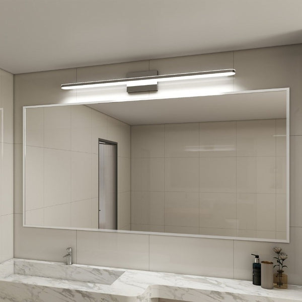 English Elm Modern Chrome LED Vanity Bar Light Frosted Acrylic Shade Dimmable Bathroom Fixture W1340P328801