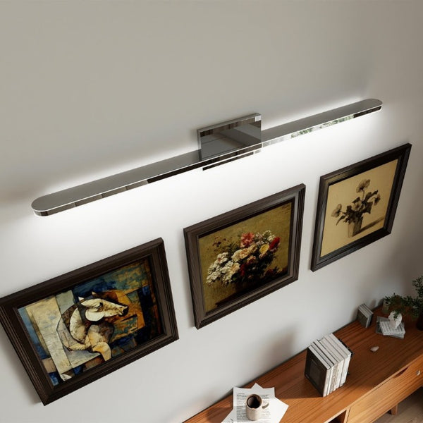 English Elm Modern Chrome LED Vanity Bar Light Frosted Acrylic Shade Dimmable Bathroom Fixture W1340P328801