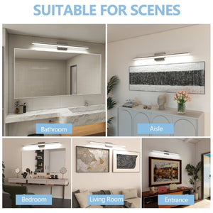 English Elm Modern Chrome LED Vanity Bar Light Frosted Acrylic Shade Dimmable Bathroom Fixture W1340P328801