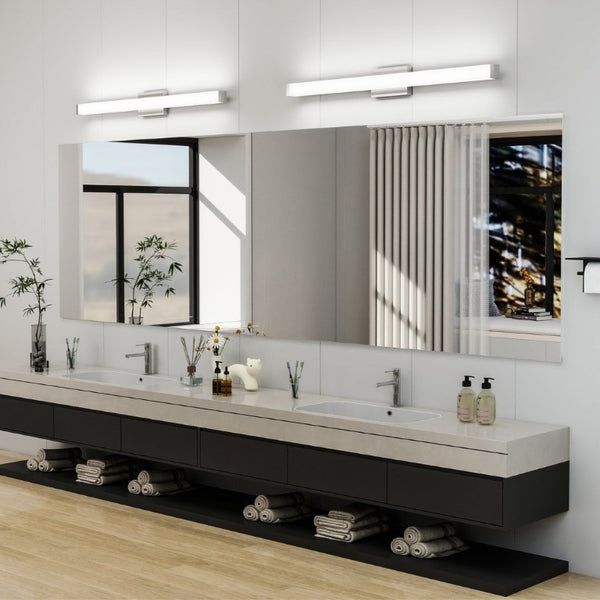 English Elm Bathroom Vanity Bar Light Brushed Nickel 41 Inch LED Cool White Modern Mirror Fixture W1340P328804