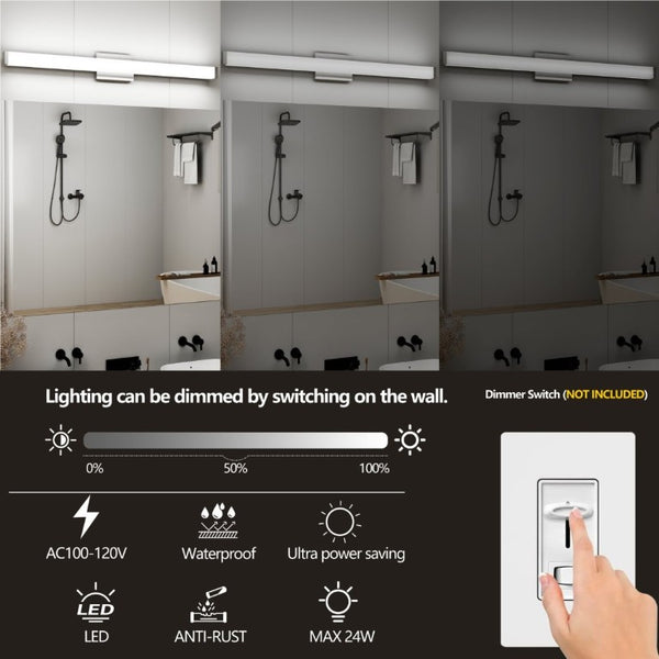 English Elm Bathroom Vanity Bar Light Brushed Nickel 41 Inch LED Cool White Modern Mirror Fixture W1340P328804
